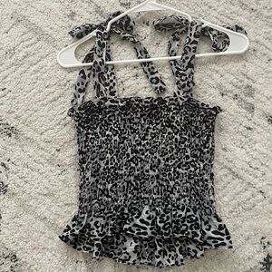 Animal print scrunch tank top